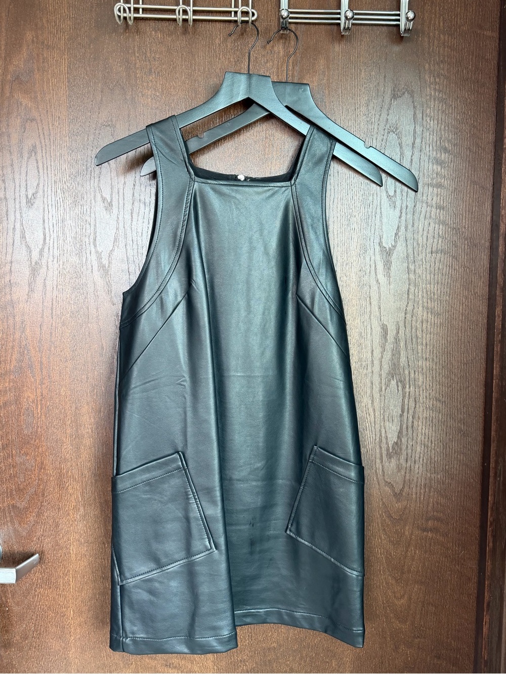 Maeve Black Faux Leather Dress
